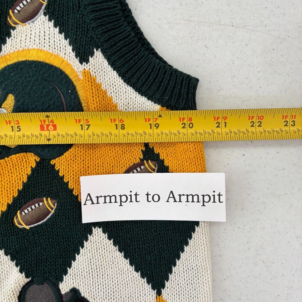 Womens Green Bay Packers Vintage Knit Vest Large Football NFL Wisconsin - Picture 6 of 7